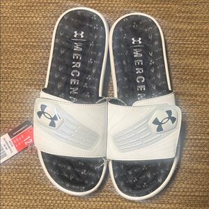 Under Armour Kids Slide Sandals - White and Black